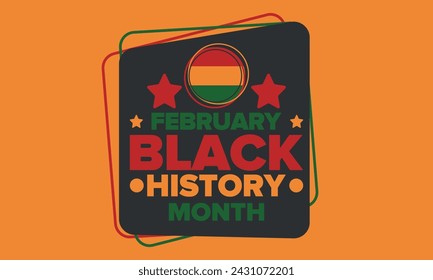Black History Month. African American History. Celebrated annual. In February in United States and Canada. In October in Great Britain. Poster, card, banner, background. Vector illustration