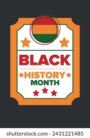 Black History Month. African American History. Celebrated annual. In February in United States and Canada. In October in Great Britain. Poster, card, banner, background. Vector illustration