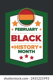 Black History Month. African American History. Celebrated annual. In February in United States and Canada. In October in Great Britain. Poster, card, banner, background. Vector illustration