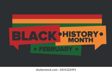 Black History Month. African American History. Celebrated annual. In February in United States and Canada. In October in Great Britain. Poster, card, banner, background. Vector illustration