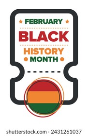 Black History Month. African American History. Celebrated annual. In February in United States and Canada. In October in Great Britain. Poster, card, banner, background. Vector illustration