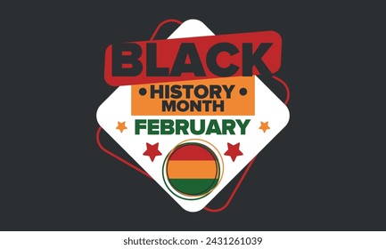 Black History Month. African American History. Celebrated annual. In February in United States and Canada. In October in Great Britain. Poster, card, banner, background. Vector illustration