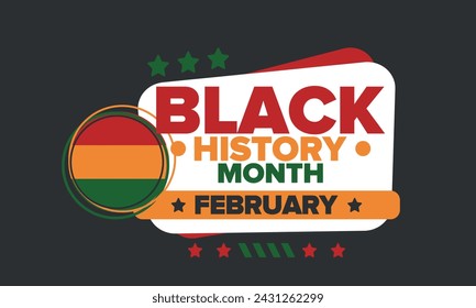 Black History Month. African American History. Celebrated annual. In February in United States and Canada. In October in Great Britain. Poster, card, banner, background. Vector illustration