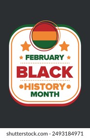 Black History Month. African American History. Celebrated annual. In February in United States and Canada. In October in Great Britain. Poster, card, banner, background. Vector illustration