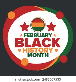 Black History Month. African American History. Celebrated annual. In February in United States and Canada. In October in Great Britain. Poster, card, banner, background. Vector illustration