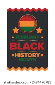 Black History Month. African American History. Celebrated annual. In February in United States and Canada. In October in Great Britain. Poster, card, banner, background. Vector illustration