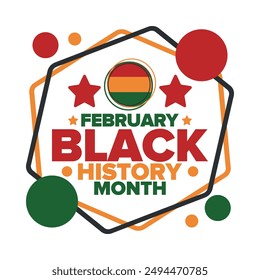 Black History Month. African American History. Celebrated annual. In February in United States and Canada. In October in Great Britain. Poster, card, banner, background. Vector illustration