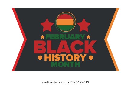 Black History Month. African American History. Celebrated annual. In February in United States and Canada. In October in Great Britain. Poster, card, banner, background. Vector illustration