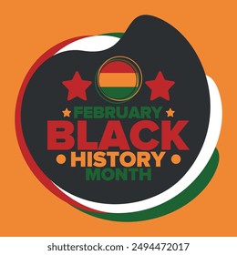 Black History Month. African American History. Celebrated annual. In February in United States and Canada. In October in Great Britain. Poster, card, banner, background. Vector illustration