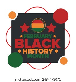 Black History Month. African American History. Celebrated annual. In February in United States and Canada. In October in Great Britain. Poster, card, banner, background. Vector illustration