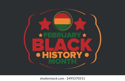 Black History Month. African American History. Celebrated annual. In February in United States and Canada. In October in Great Britain. Poster, card, banner, background. Vector illustration