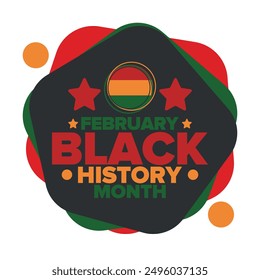 Black History Month. African American History. Celebrated annual. In February in United States and Canada. In October in Great Britain. Poster, card, banner, background. Vector illustration