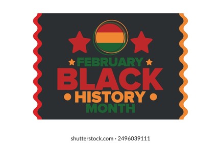 Black History Month. African American History. Celebrated annual. In February in United States and Canada. In October in Great Britain. Poster, card, banner, background. Vector illustration