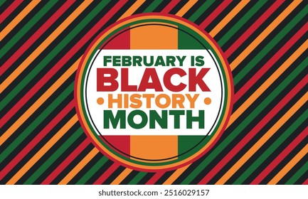 Black History Month. African American History. Celebrated annual. In February in United States and Canada. In October in Great Britain. Poster, card, banner, background. Vector illustration