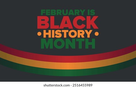 Black History Month. African American History. Celebrated annual. In February in United States and Canada. In October in Great Britain. Poster, card, banner, background. Vector illustration