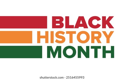 Black History Month. African American History. Celebrated annual. In February in United States and Canada. In October in Great Britain. Poster, card, banner, background. Vector illustration