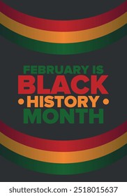 Black History Month. African American History. Celebrated annual. In February in United States and Canada. In October in Great Britain. Poster, card, banner, background. Vector illustration