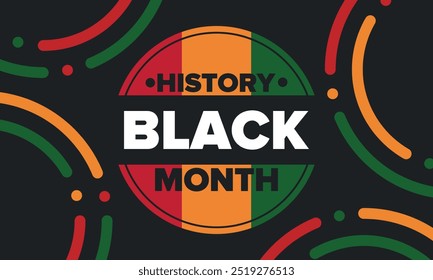 Black History Month. African American History. Celebrated annual. In February in United States and Canada. In October in Great Britain. Poster, card, banner, background. Vector illustration