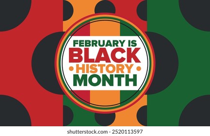 Black History Month. African American History. Celebrated annual. In February in United States and Canada. In October in Great Britain. Poster, card, banner, background. Vector illustration