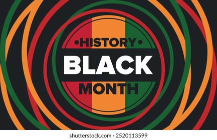 Black History Month. African American History. Celebrated annual. In February in United States and Canada. In October in Great Britain. Poster, card, banner, background. Vector illustration