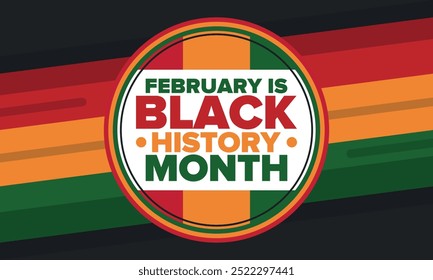 Black History Month. African American History. Celebrated annual. In February in United States and Canada. In October in Great Britain. Poster, card, banner, background. Vector illustration
