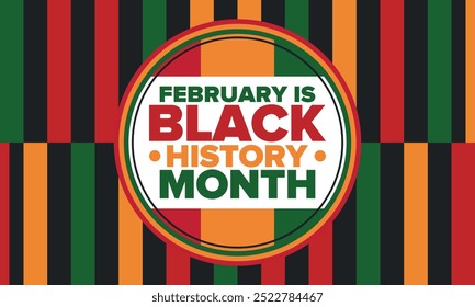 Black History Month. African American History. Celebrated annual. In February in United States and Canada. In October in Great Britain. Poster, card, banner, background. Vector illustration