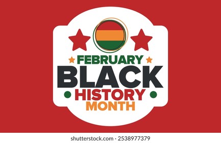 Black History Month. African American History. Celebrated annual. In February in United States and Canada. In October in Great Britain. Poster, card, banner, background. Vector illustration