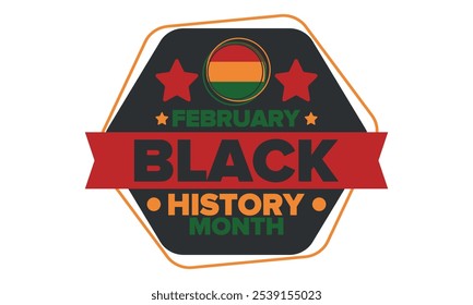 Black History Month. African American History. Celebrated annual. In February in United States and Canada. In October in Great Britain. Poster, card, banner, background. Vector illustration