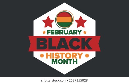 Black History Month. African American History. Celebrated annual. In February in United States and Canada. In October in Great Britain. Poster, card, banner, background. Vector illustration