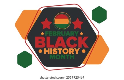 Black History Month. African American History. Celebrated annual. In February in United States and Canada. In October in Great Britain. Poster, card, banner, background. Vector illustration