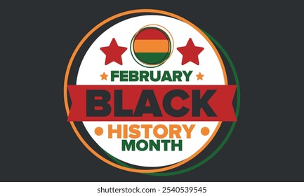 Black History Month. African American History. Celebrated annual. In February in United States and Canada. In October in Great Britain. Poster, card, banner, background. Vector illustration