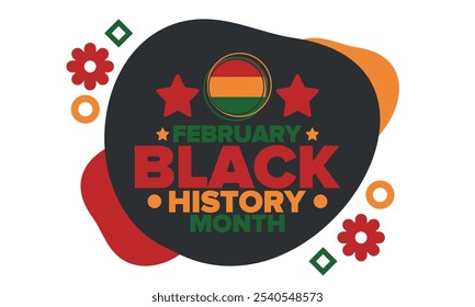 Black History Month. African American History. Celebrated annual. In February in United States and Canada. In October in Great Britain. Poster, card, banner, background. Vector illustration