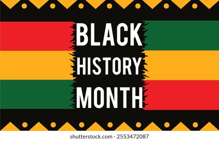 Black History Month. African American History.In February in United States and Canada. In October in Great Britain. Poster, card, banner,template,background. Vector illustration
