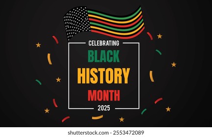 Black History Month. African American History.In February in United States and Canada. In October in Great Britain. Poster, card, banner,template,background. Vector illustration
