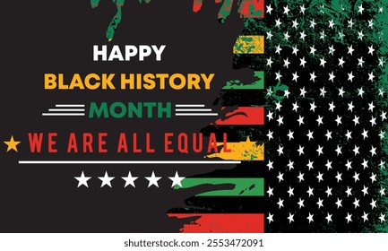 Black History Month. African American History.In February in United States and Canada. In October in Great Britain. Poster, card, banner,template,background. Vector illustration
