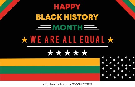 Black History Month. African American History.In February in United States and Canada. In October in Great Britain. Poster, card, banner,template,background. Vector illustration
