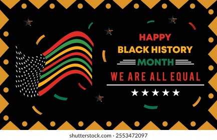 Black History Month. African American History.In February in United States and Canada. In October in Great Britain. Poster, card, banner,template,background. Vector illustration
