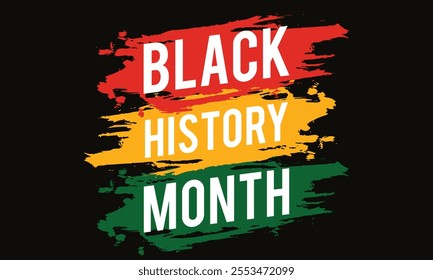 Black History Month. African American History.In February in United States and Canada. In October in Great Britain. Poster, card, banner,template,background. Vector illustration
