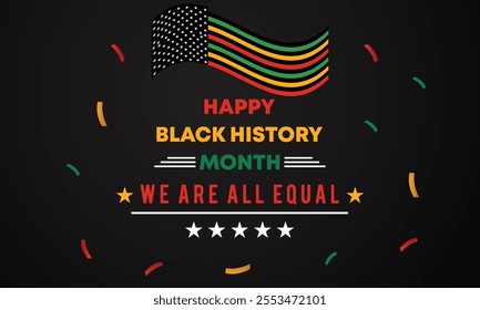 Black History Month. African American History.In February in United States and Canada. In October in Great Britain. Poster, card, banner,template,background. Vector illustration
