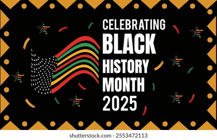 Black History Month. African American History.In February in United States and Canada. In October in Great Britain. Poster, card, banner,template,background. Vector illustration
