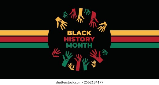 Black History Month. African American History. Celebrated annual. In February in United States and Canada. In October in Great Britain. Poster, card, banner, background. Vector illustration