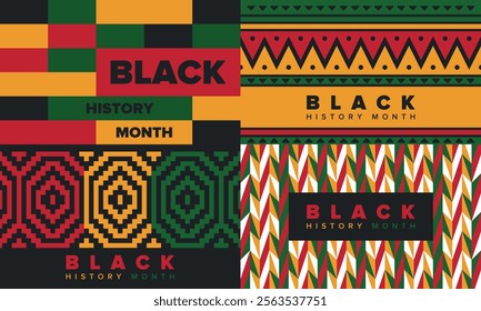 Black History Month. African American History. Celebrated annual. In February in United States and Canada. In October in Great Britain. Poster, card, banner, background. Vector illustration