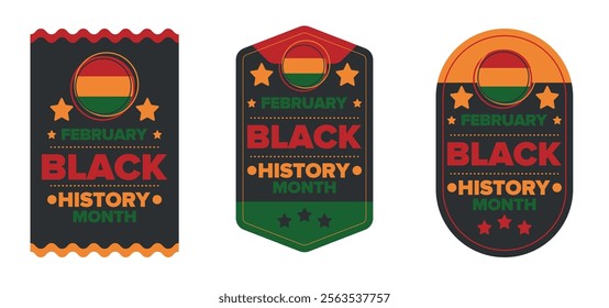 Black History Month. African American History. Celebrated annual. In February in United States and Canada. In October in Great Britain. Poster, card, banner, background. Vector illustration