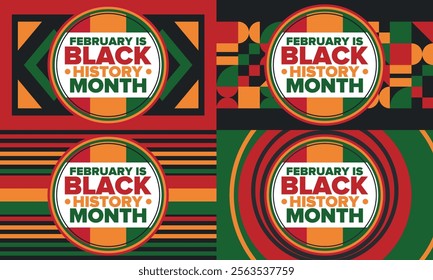 Black History Month. African American History. Celebrated annual. In February in United States and Canada. In October in Great Britain. Poster, card, banner, background. Vector illustration