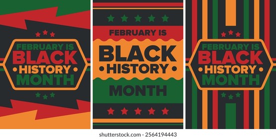 Black History Month. African American History. Celebrated annual. In February in United States and Canada. In October in Great Britain. Poster, card, banner, background. Vector illustration