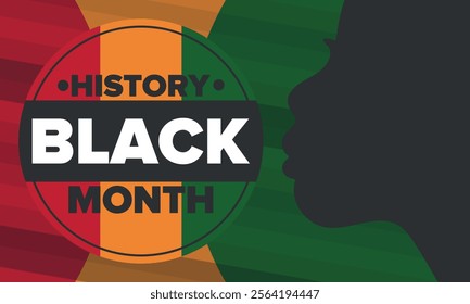 Black History Month. African American History. Celebrated annual. In February in United States and Canada. In October in Great Britain. Poster, card, banner, background. Vector illustration