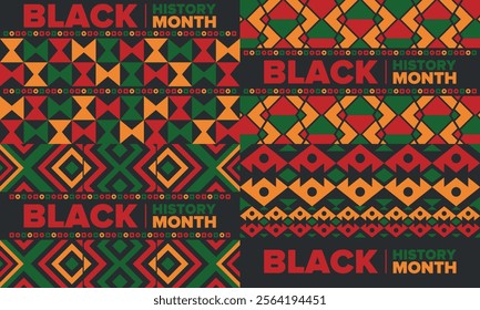 Black History Month. African American History. Celebrated annual. In February in United States and Canada. In October in Great Britain. Poster, card, banner, background. Vector illustration