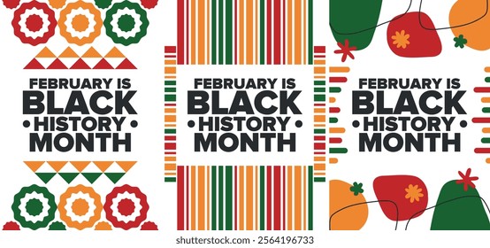 Black History Month. African American History. Celebrated annual. In February in United States and Canada. In October in Great Britain. Poster, card, banner, background. Vector illustration