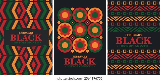 Black History Month. African American History. Celebrated annual. In February in United States and Canada. In October in Great Britain. Poster, card, banner, background. Vector illustration