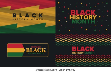 Black History Month. African American History. Celebrated annual. In February in United States and Canada. In October in Great Britain. Poster, card, banner, background. Vector illustration